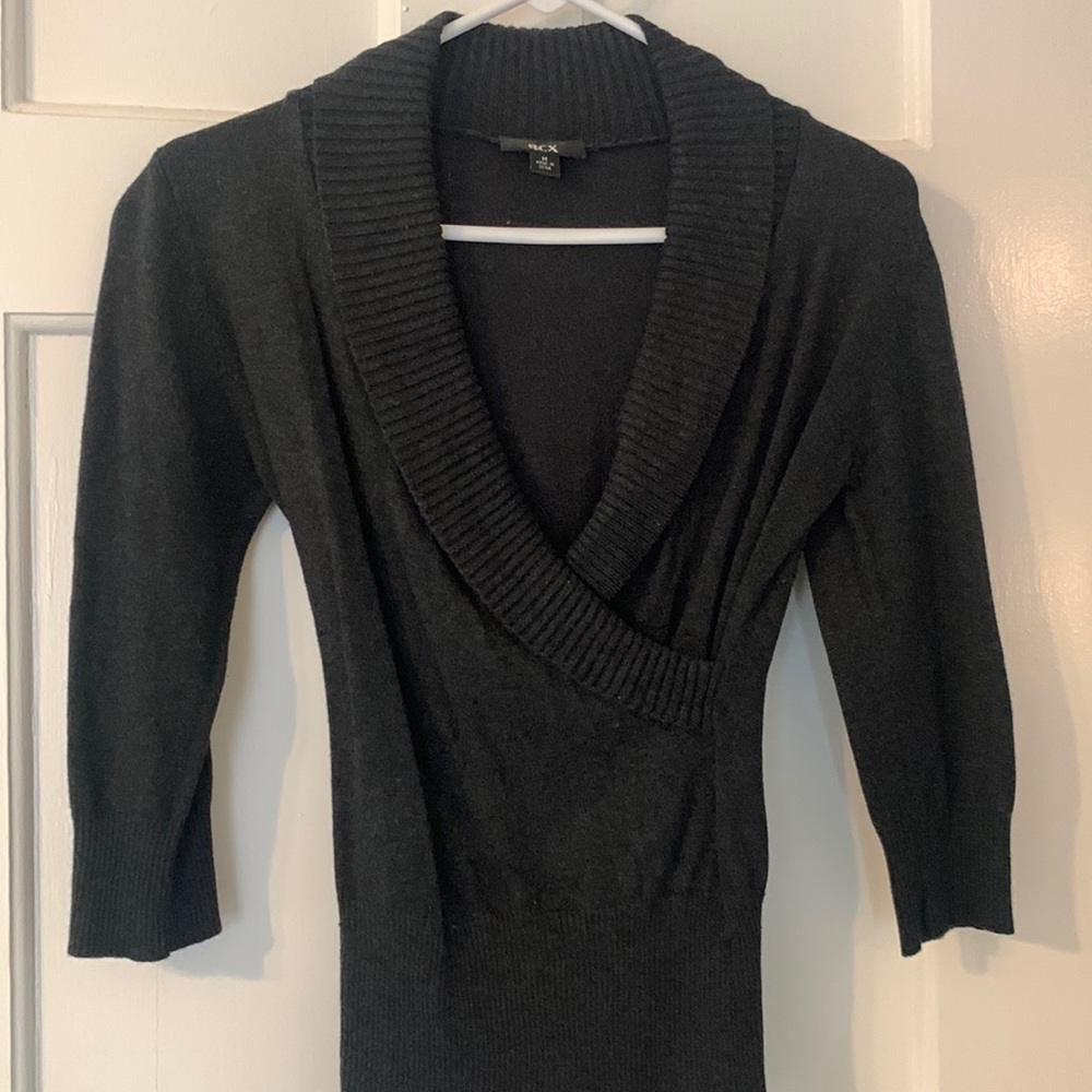 BCX dark gray 3 qtr length sleeve